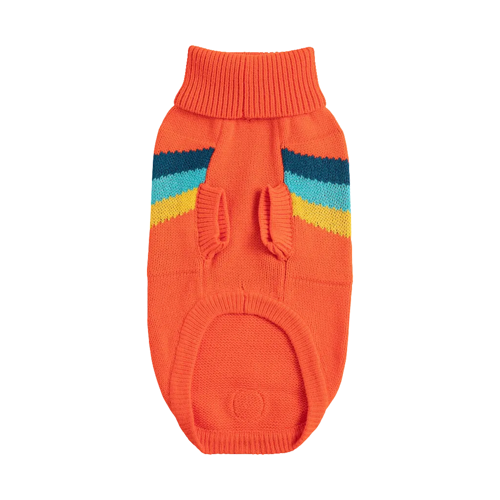 Stylish Alpine Dog Sweater - Orange Turtleneck Pet Apparel