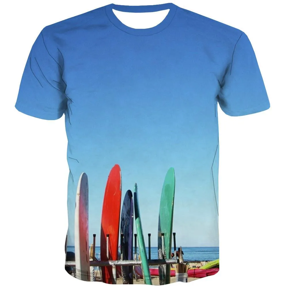 surf T shirts Men The sea T shirts Funny sport Tshirts Novelty Short Sleeve