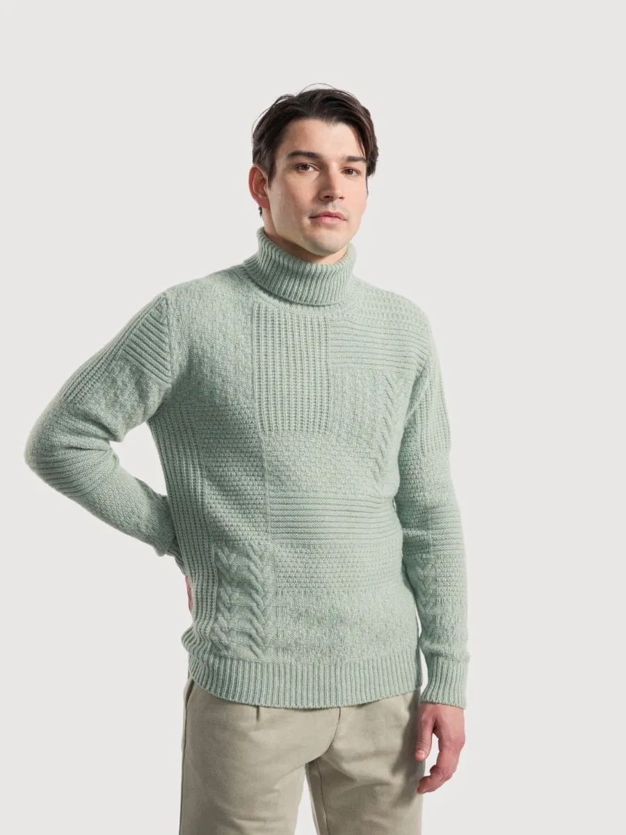 Sweater Bartolomeo Green In Regenerated Cashmere | Rifò