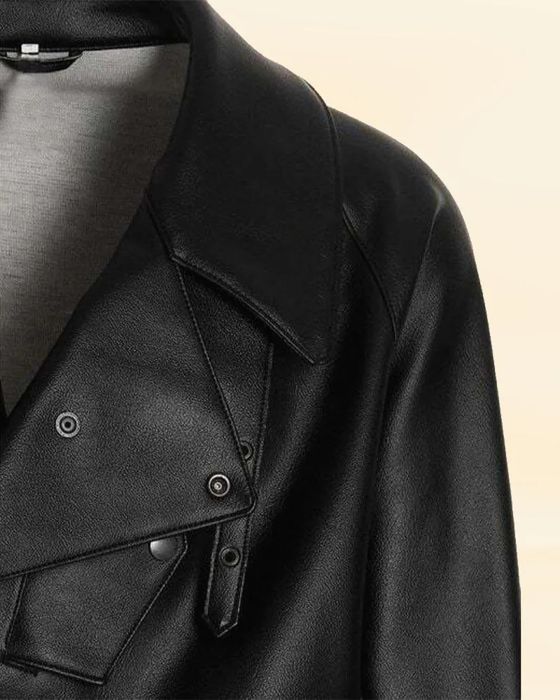 The Elite Ensemble Men's Premium Black Leather-Look Coat