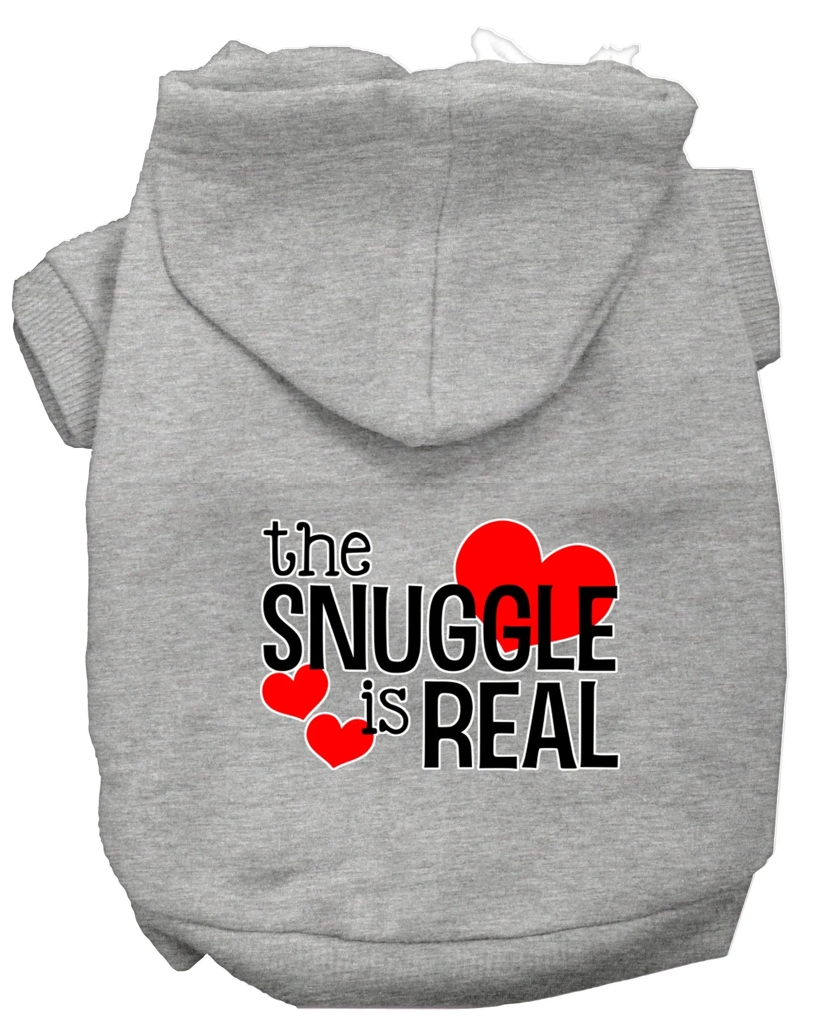 The Snuggle Is Real Screen Print Dog Hoodie Grey M