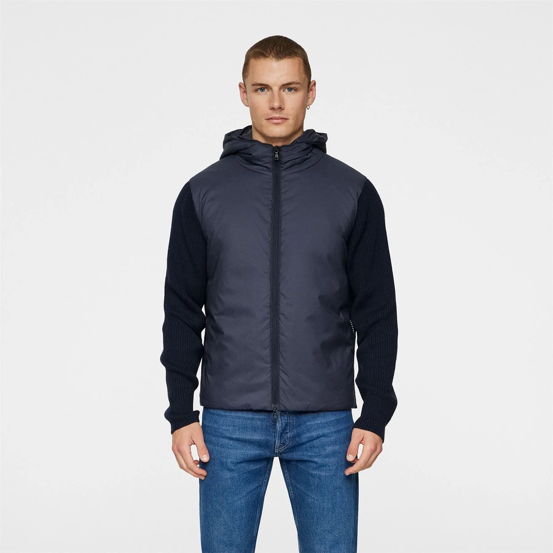 Thierry Hybrid Knit Hoodie JL Navy - AW24