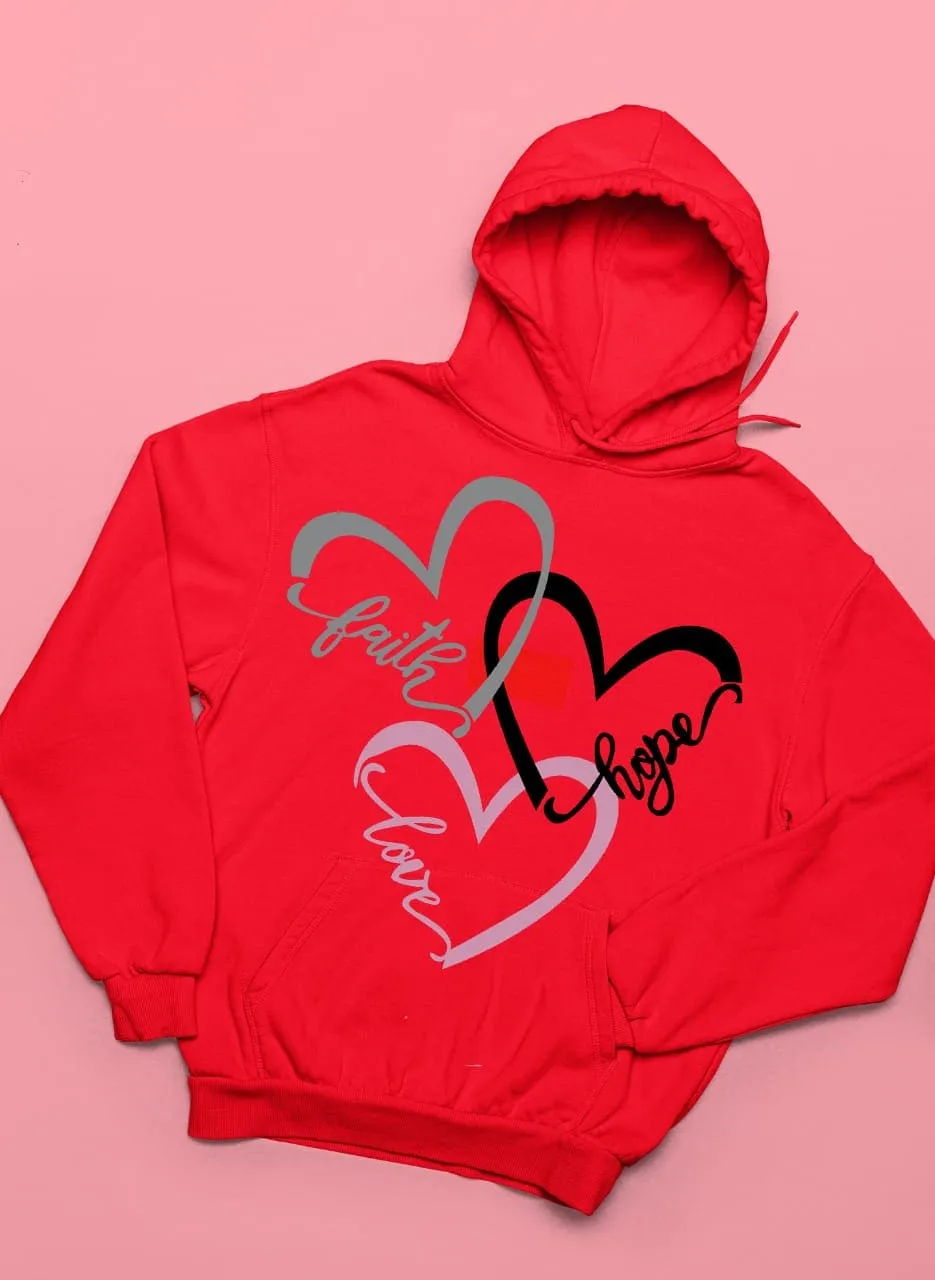 Three Hearts Winter Warm Hoodies And Sweatshirts