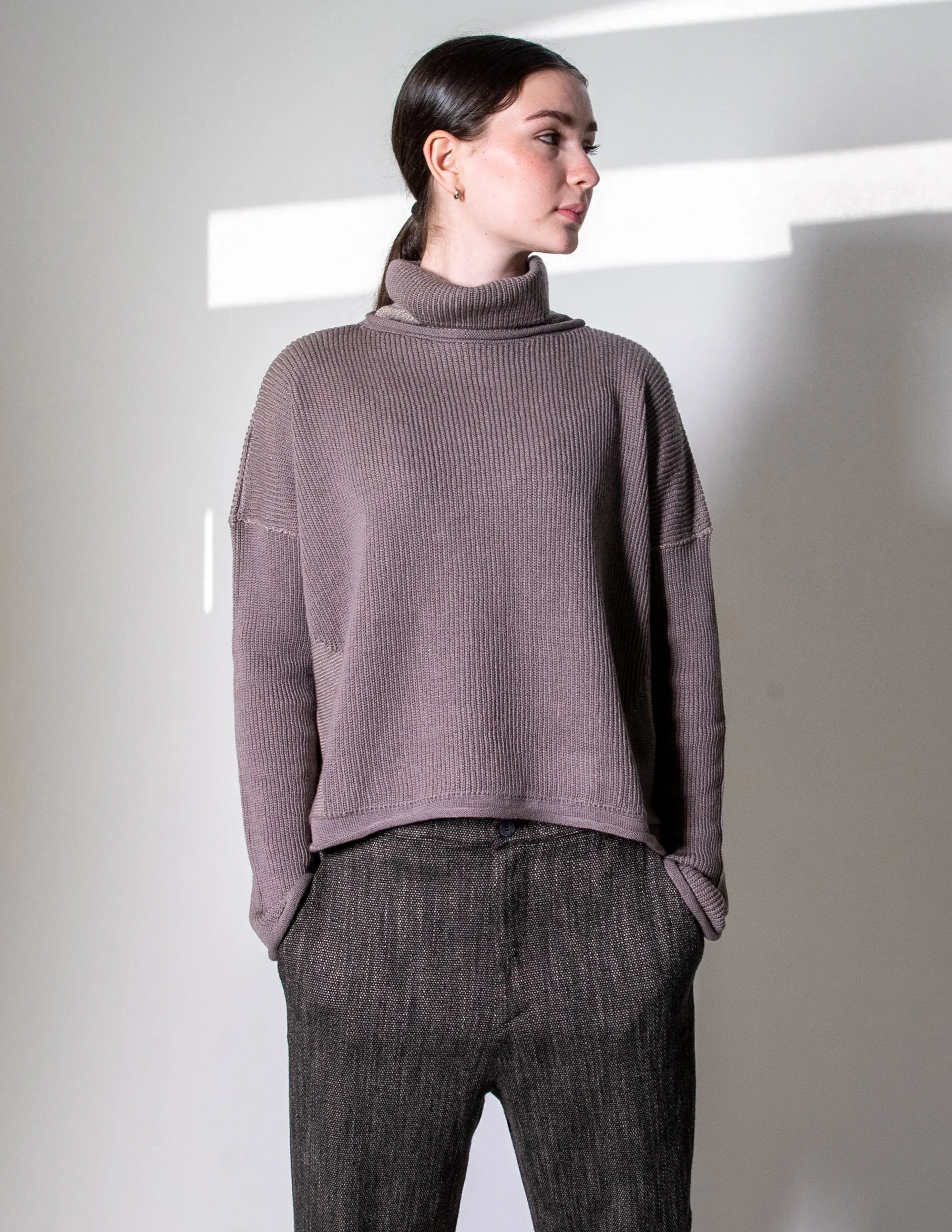 Transit Par Such Taupe Turtle neck knit