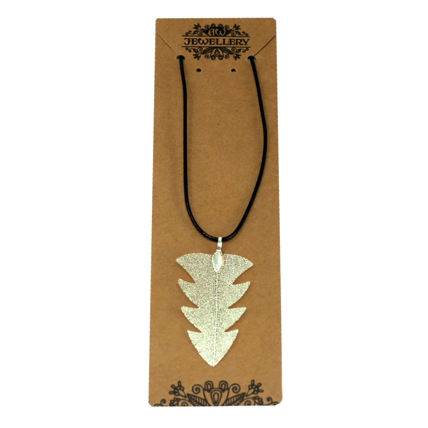 Tree Leaf Necklace - Silver