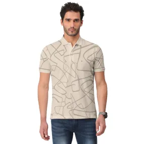 Trendy Graphic Print Half Sleeve Polo T-Shirt for Men's