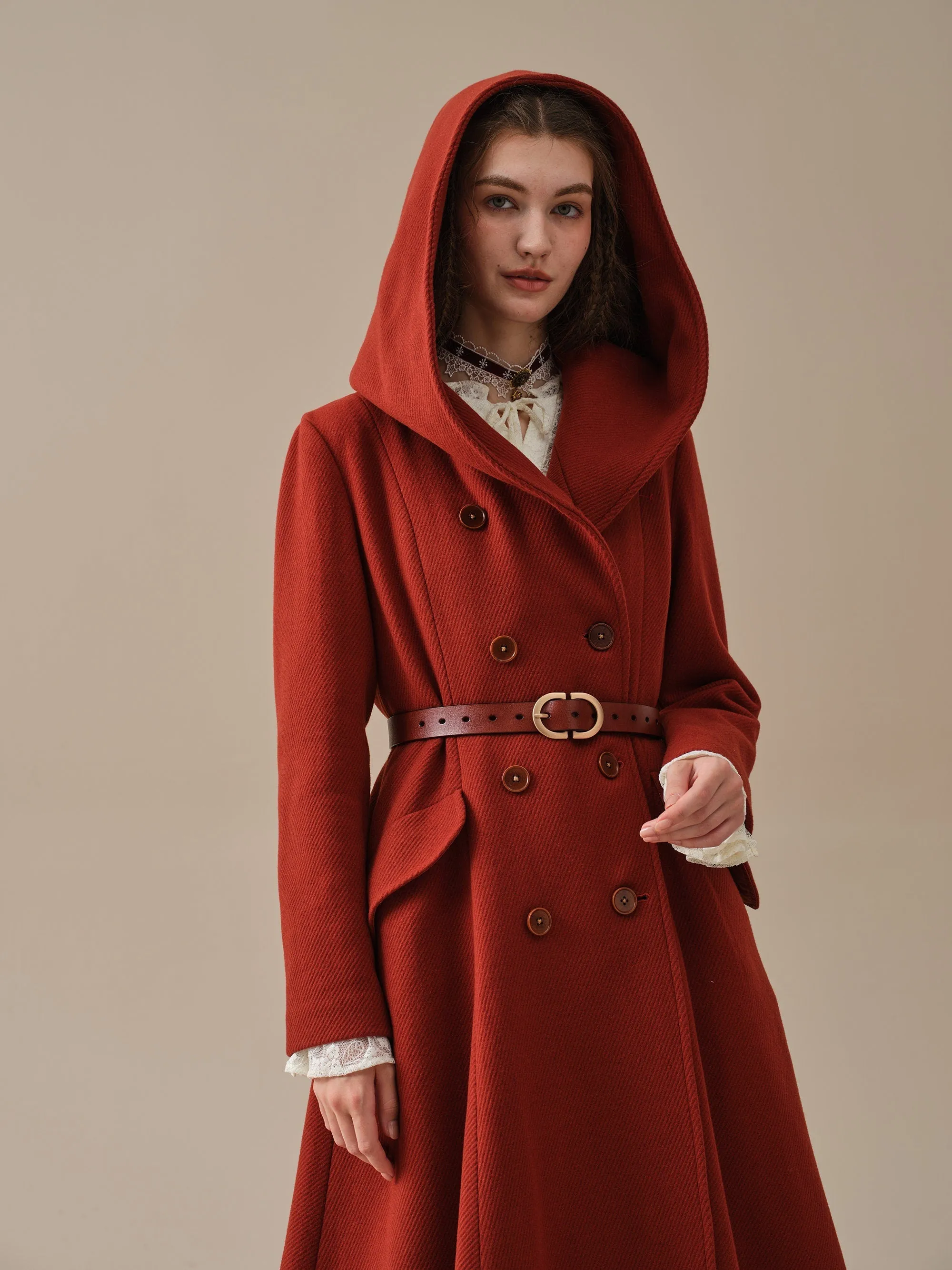 Trista 24 | 100% twill wool hooded coat