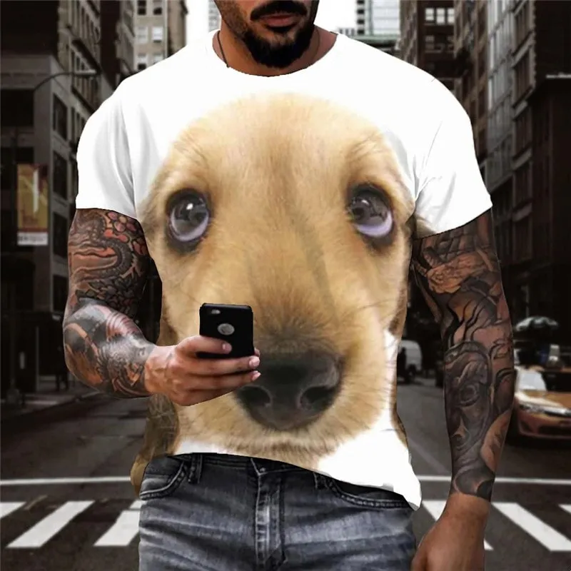 tshirt dog Puppy Cute animal Funny 3D t shirt Cool outfits men big Smart dogs