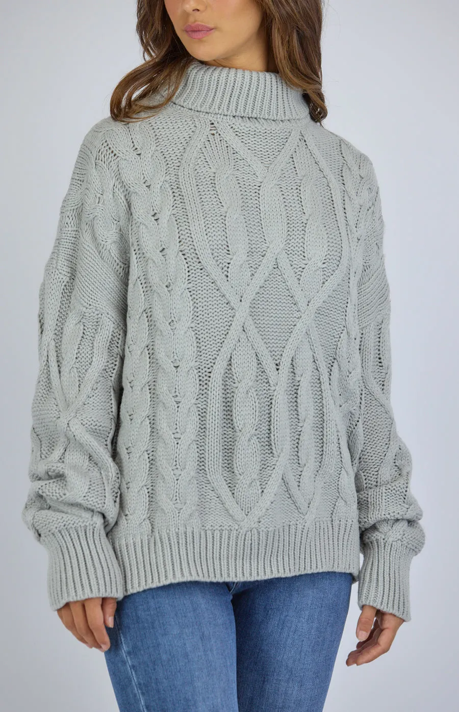 Turtleneck Cable Knit Sweater