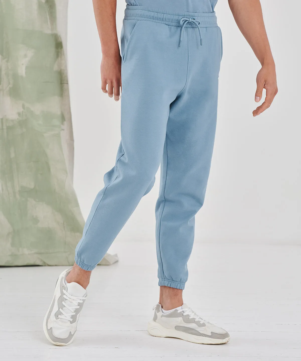 Unisex sustainable fashion cuffed joggers | Stone Blue