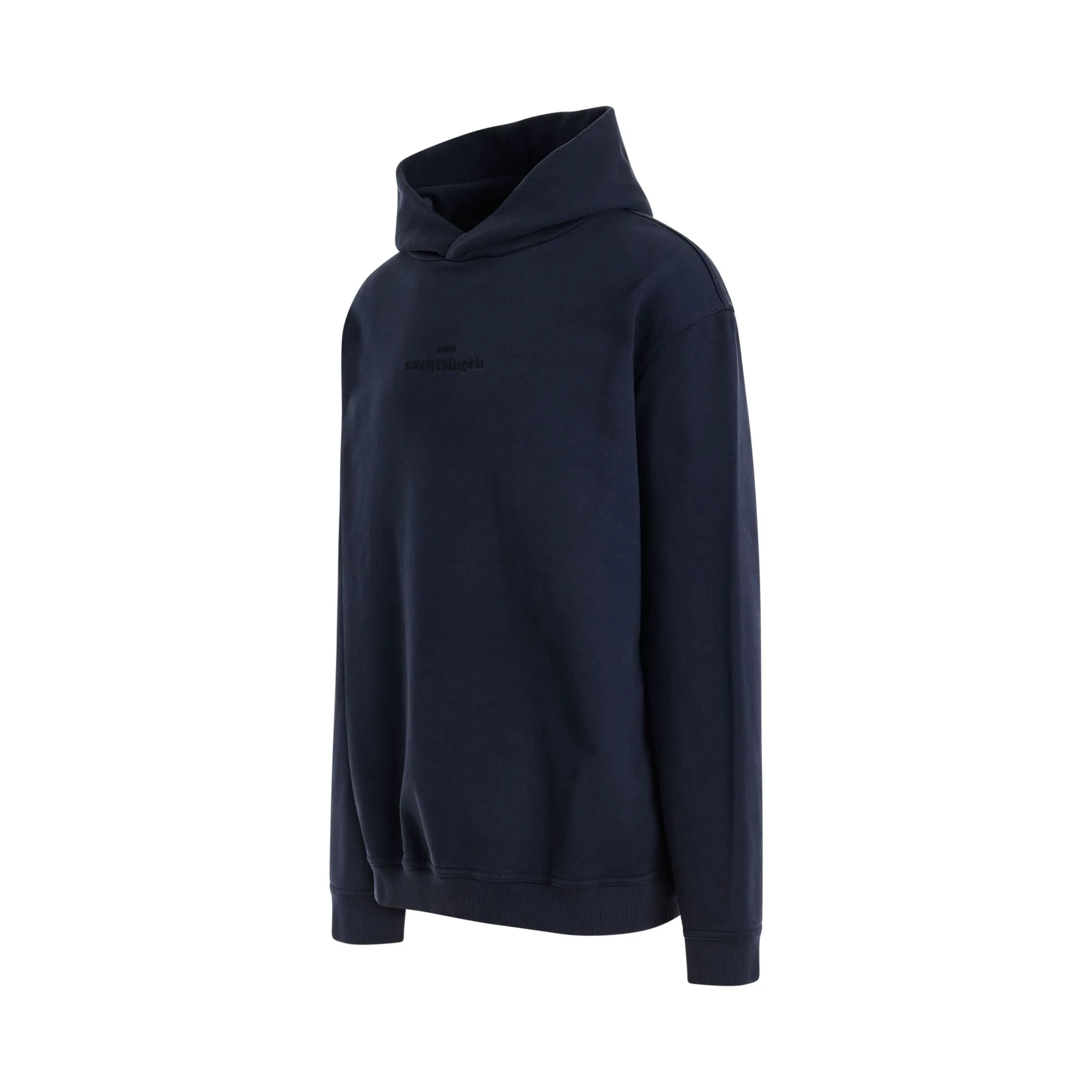 Upside Down Logo Hoodie in Navy