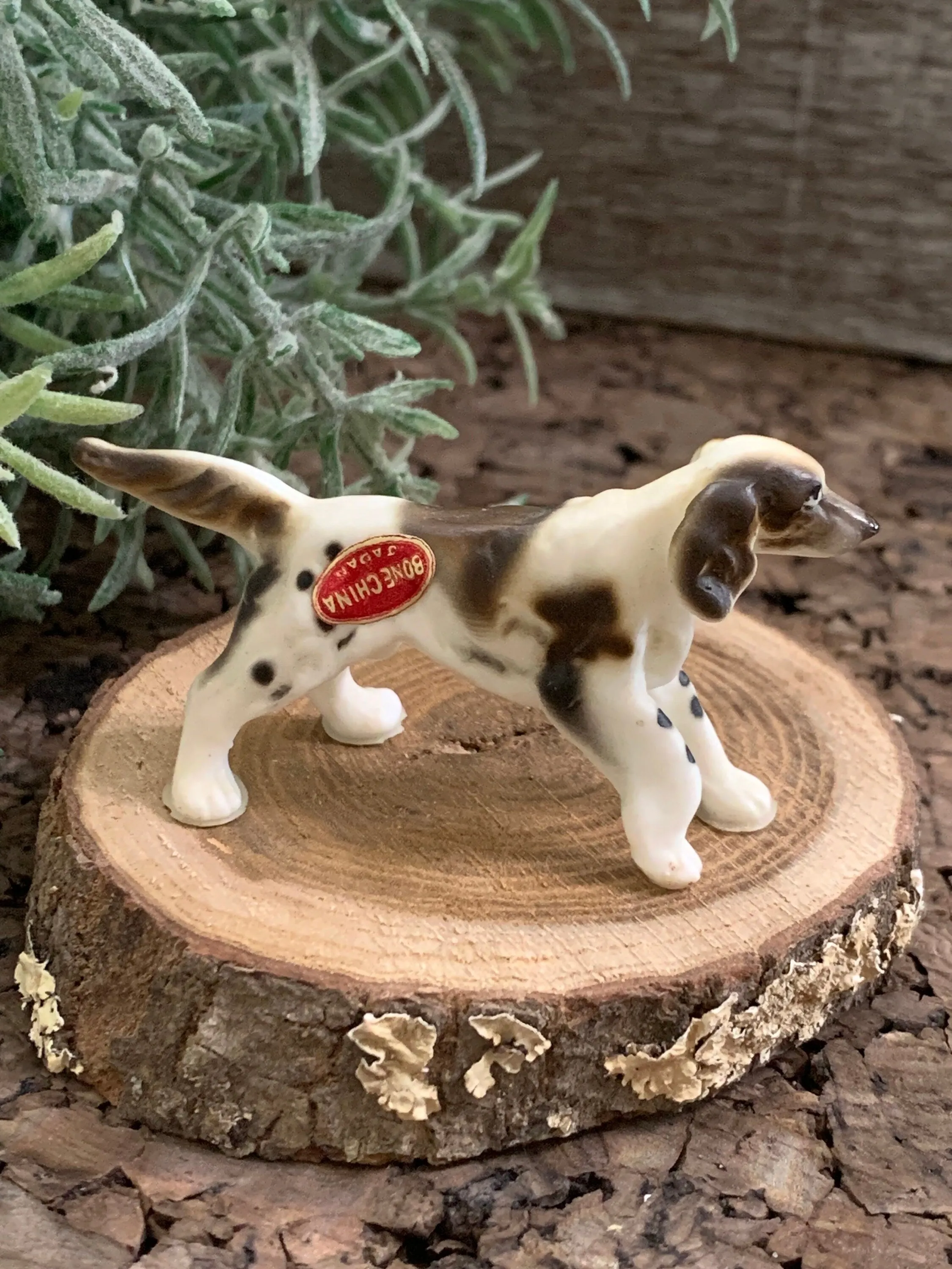 Vintage English Setter Miniature Dog Figurine Japan Bone China