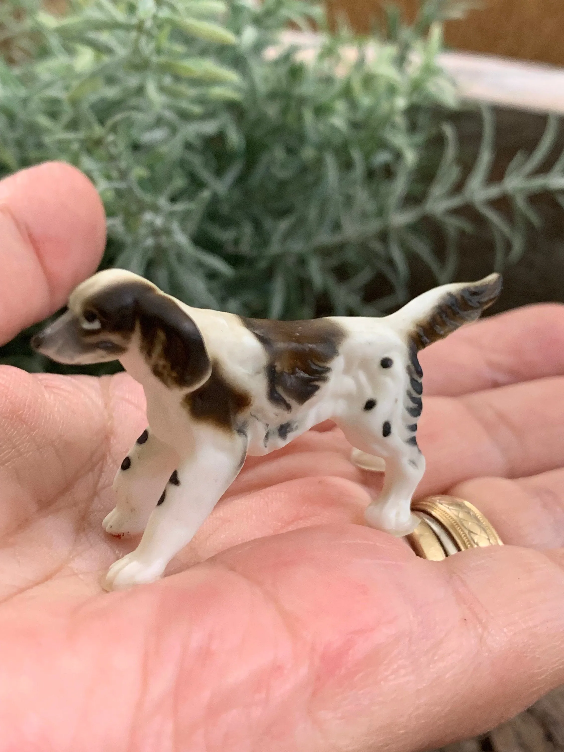 Vintage English Setter Miniature Dog Figurine Japan Bone China