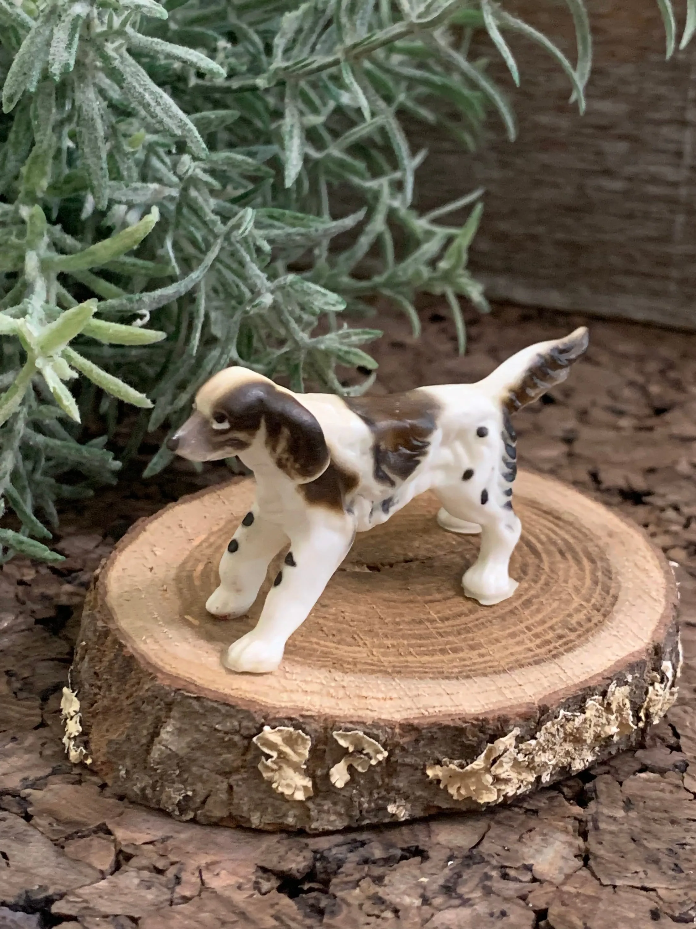 Vintage English Setter Miniature Dog Figurine Japan Bone China