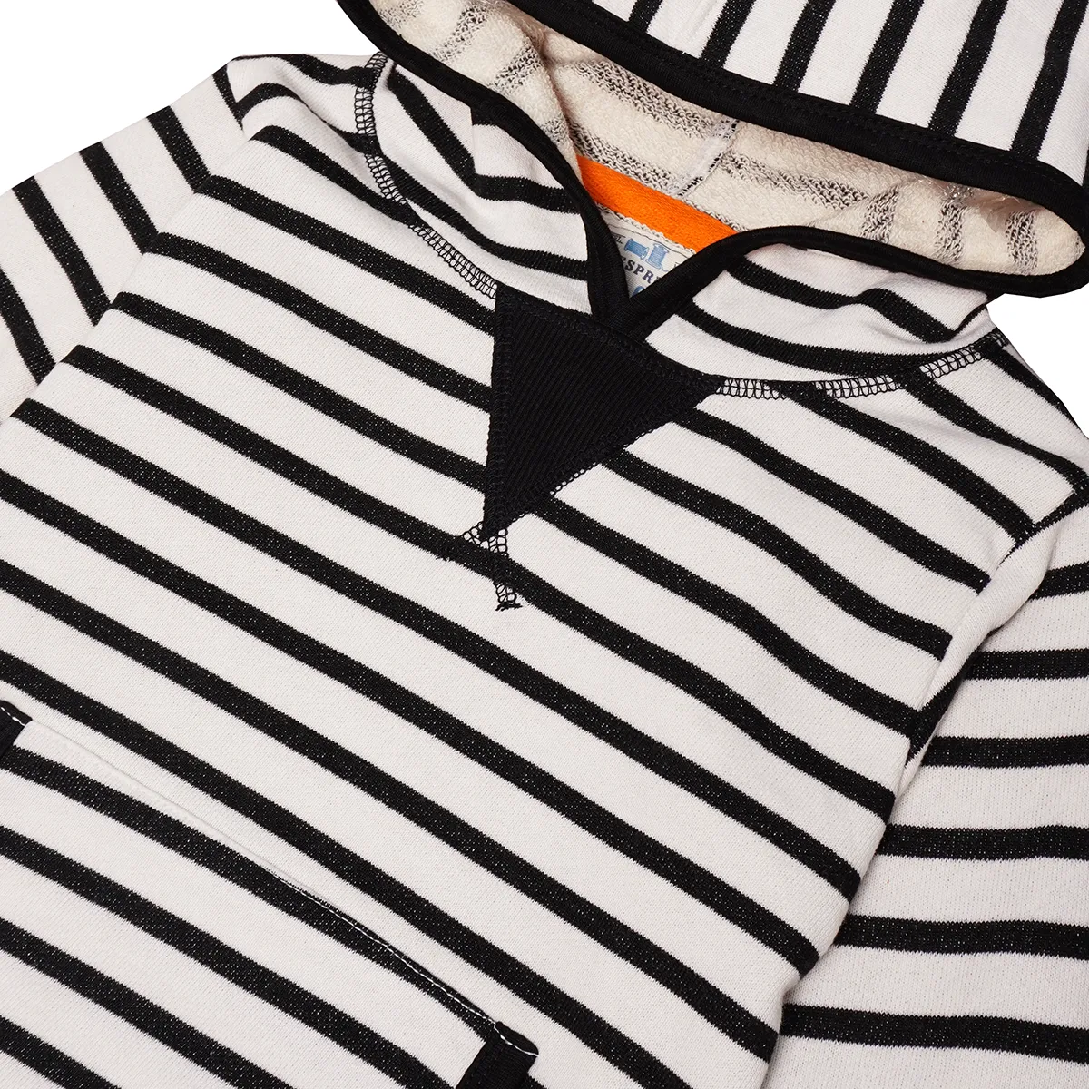 White Striped Terry Hoodie