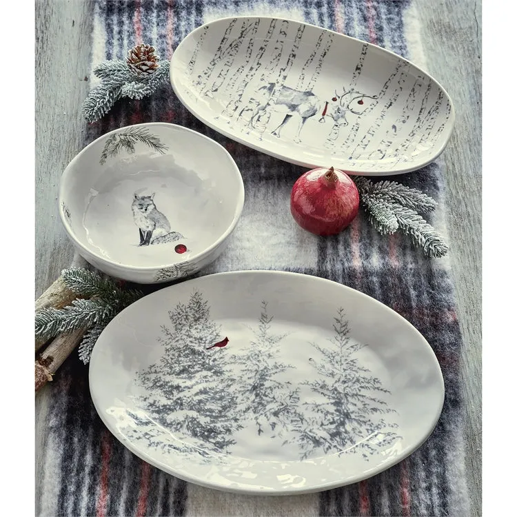 Winter Sketches Stag Serving Bowl