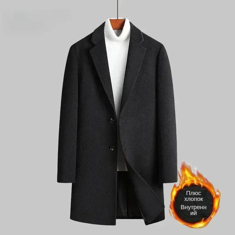 Woll gehalt 51% Winter Herren Woll mantel mittlerer und langer verdickter Woll mantel Herren Trenchcoat grenz überschreitende Sonder versorgung