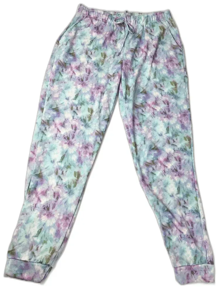 Women's Blue Tie Dye Pajama/Lounge 2 pc Set (Multiple Sizes)