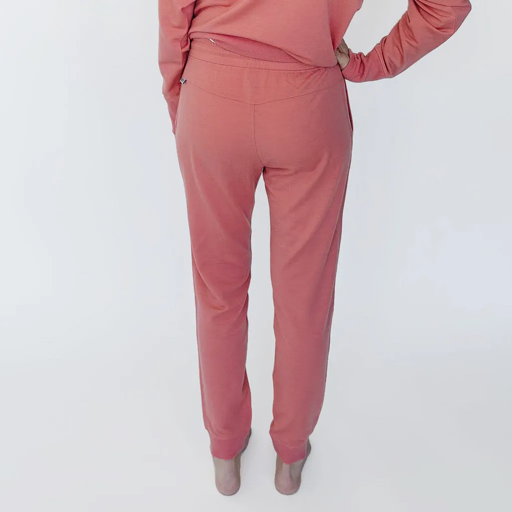 Women's Merino Wool Jogger, Dusty Rose