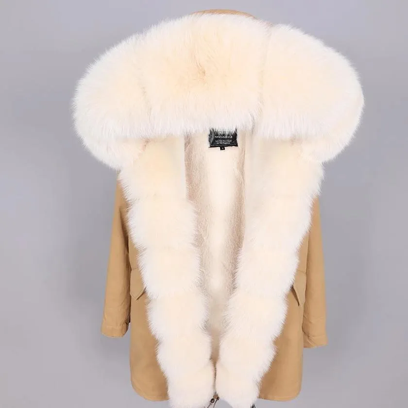 Women's Winter Casual Thick Hooded Parka With Detachable Fox Fur