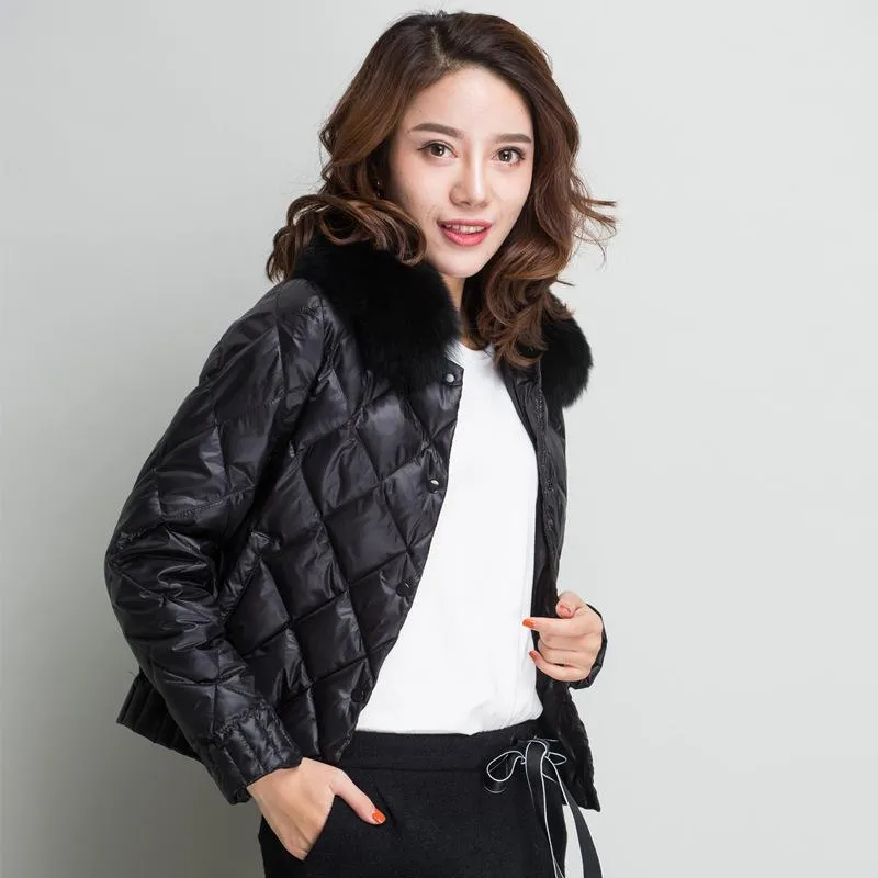 Women's Winter Warm Slim Short Parka With Pockets