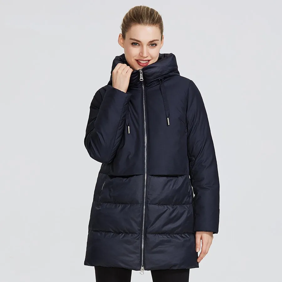 Women's Winter Wind-Resistant Hooded Polyester Parka