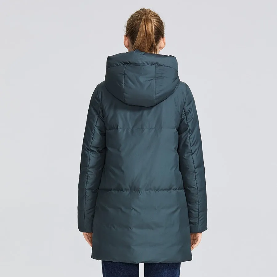 Women's Winter Wind-Resistant Hooded Polyester Parka