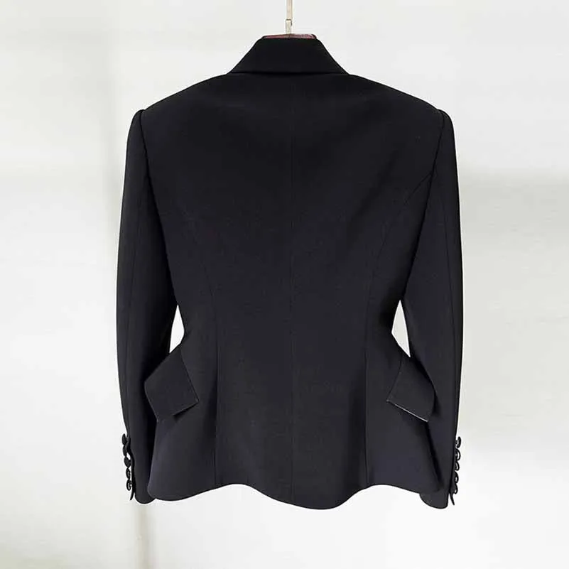 Womne's Black / White Jacket 2 patch Pockets Blazer