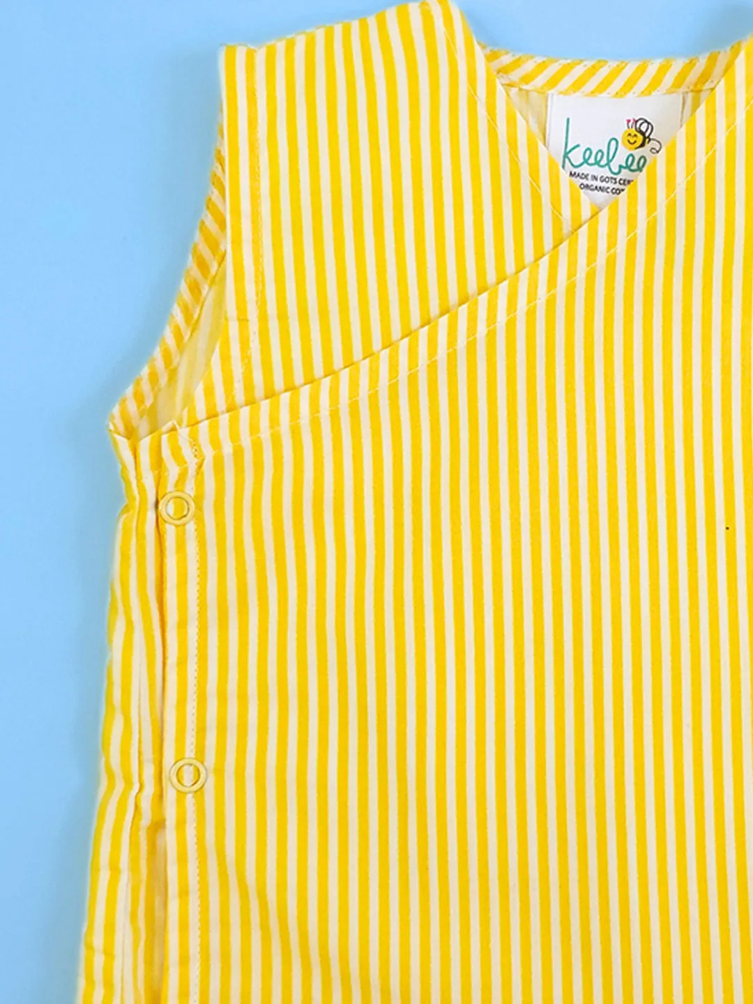 Yellow - Organic Cotton Striped Baby Jabla