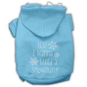 Yes! I Want To Build A Snowman Rhinestone Dog Hoodie Baby Blue M (12)