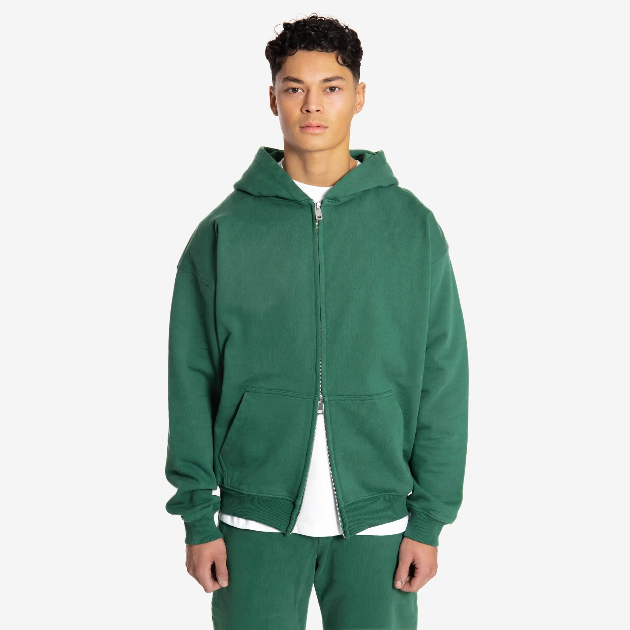 Zip Hoodie - Hunter Green